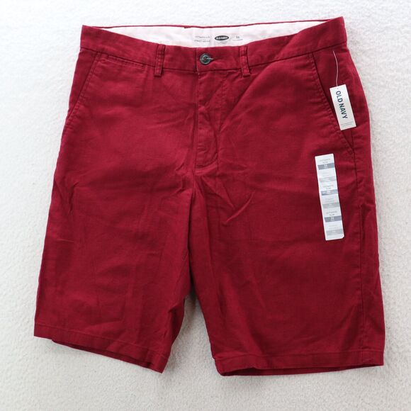 Old Navy Shorts Men's 36 Tall Red Ultimate Slim Linen Blend Preppy Pockets NWT - Picture 1 of 12